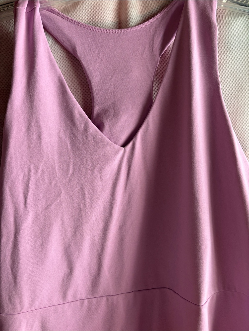 Fabletics Light Pink Racerback V-Neck Mini Dress - Picture 2 of 6